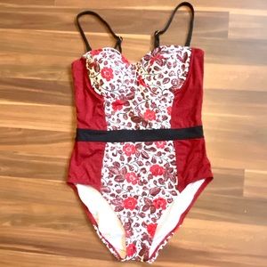 LOFT Floral Retro One Piece